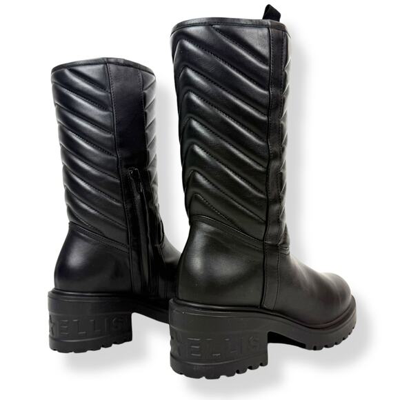 New Italian MARC ELLIS black leather motorcycle platform combat boots - Picture 5 of 16